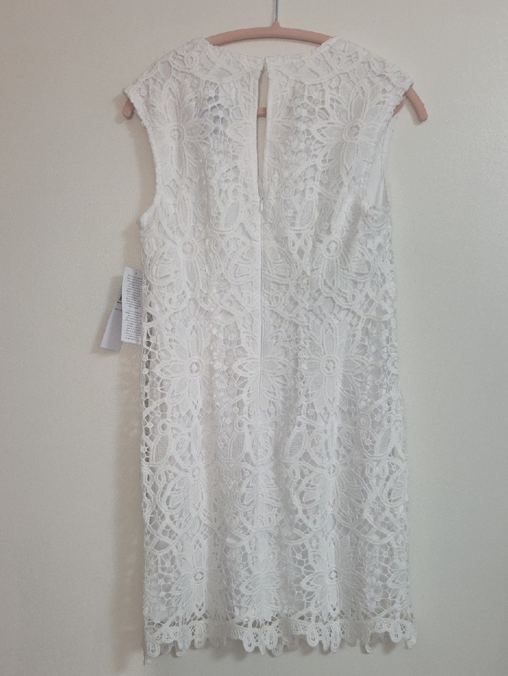 London Times White Floral Lace Mini Dress Size 4 - Picture 6 of 14